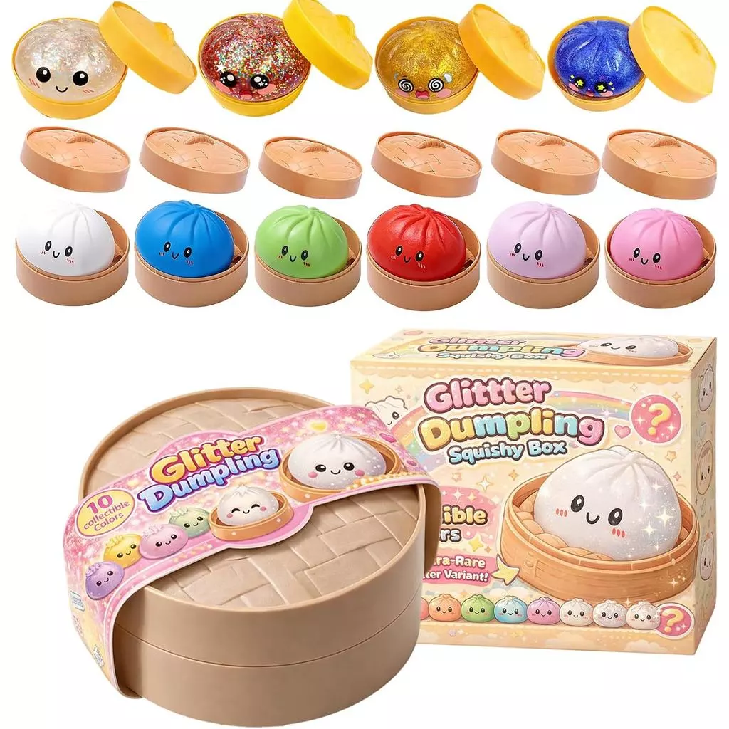 Dumpling squishy glitter set 1